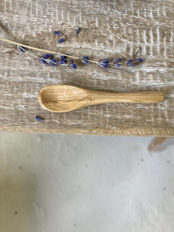 Small wooden salt spoon